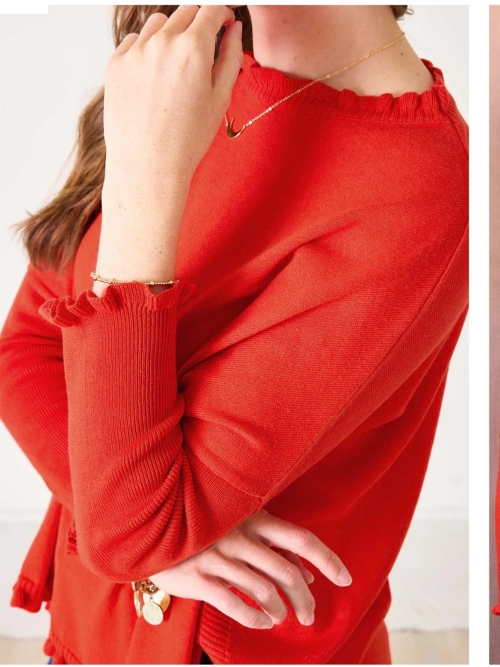 Mersea Catalina Cotton Ruffle Sweater, OS